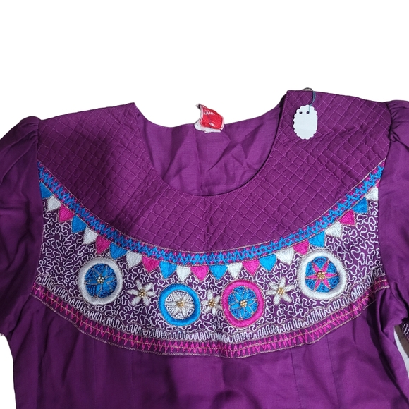 Vintage The Miss Purple Embroidered Caften - Picture 6 of 8